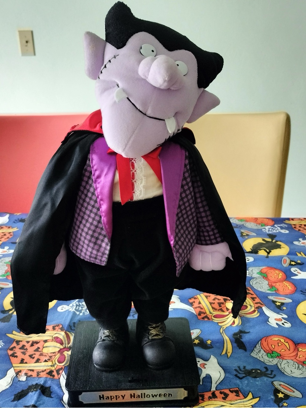 Purple Vampire Kids Costume Plush Figurine with Cape